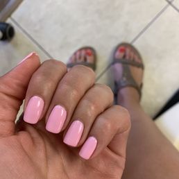 Regular pedicure and gel manicure