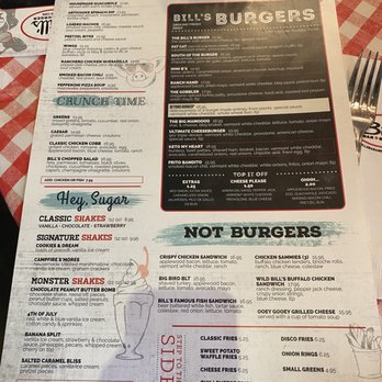 Bill's Bar & Burger - menu - Burgers Near Me - New York, New York