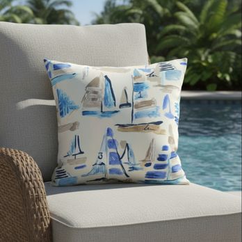 Neo Designer - Palavas Marine Sail Art Indoor Outdoor Pillow - Home Decor Near Me Neo Designer - Palavas Marine Sail Art Indoor Outdoor Pillow - Home Decor Near Me