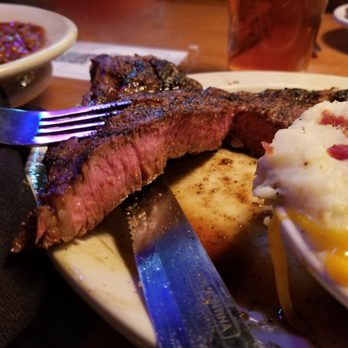 Texas Roadhouse - Closer pic of steak .. cold chili  in the background,Chili was still good. - Steakhouses Near Me - Augusta, Georgia