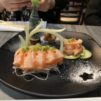 Ginzaya - Salmon Belly...Christmas style! - Japanese Near Me - La Mirada, California Ginzaya - Salmon Belly...Christmas style! - Japanese Near Me - La Mirada, California