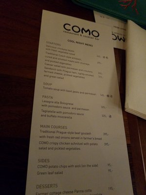 Menu photo 1 Como restaurant & cocktail bar Prague, PR Menu photo 1 Como restaurant & cocktail bar Prague, PR