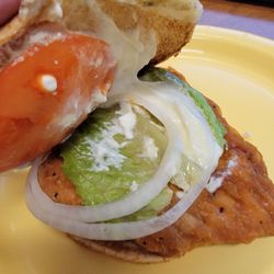 Wendy's - Added onion and pickles. No pickles in sight though