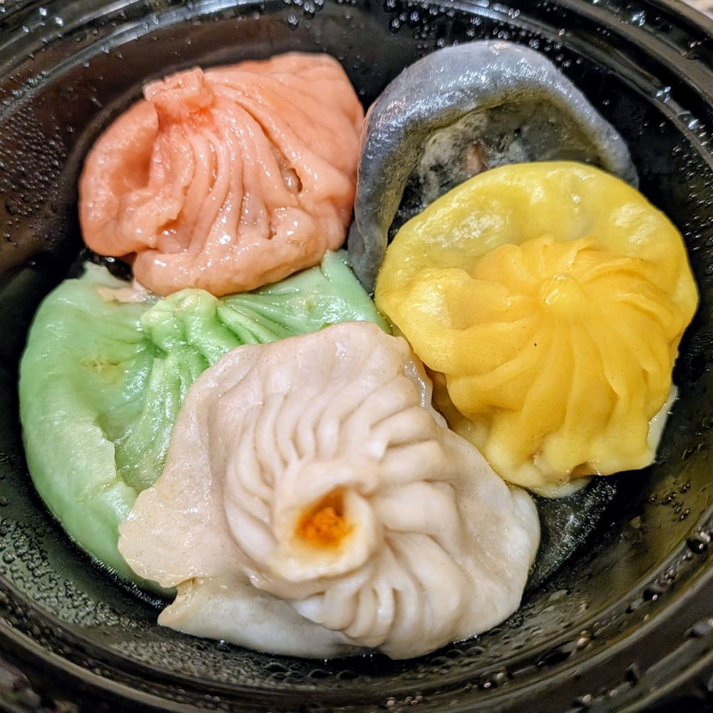 JBC - 5 Piece Mixed Soup Dumplings, $12. Absolutely delicious, but probably not best for takeout. - Chinese Near Me - Buffalo, New York JBC - 5 Piece Mixed Soup Dumplings, $12. Absolutely delicious, but probably not best for takeout. - Chinese Near Me - Buffalo, New York