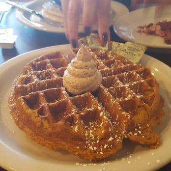 Em J's Cafe - Pumpkin Waffle (seasonal but excellent)
All waffles here are tasty - Breakfast & Brunch Near Me - Berwyn, Pennsylvania Em J's Cafe - Pumpkin Waffle (seasonal but excellent)
All waffles here are tasty - Breakfast & Brunch Near Me - Berwyn, Pennsylvania