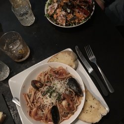 Frisky Whisky Tapas Lounge - Under The Sea Buddha Bowl and Marinara Seafood Pasta.