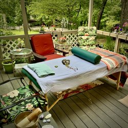 Wendy Jordan Healing Arts - Reiki outdoors by the Koi Pond