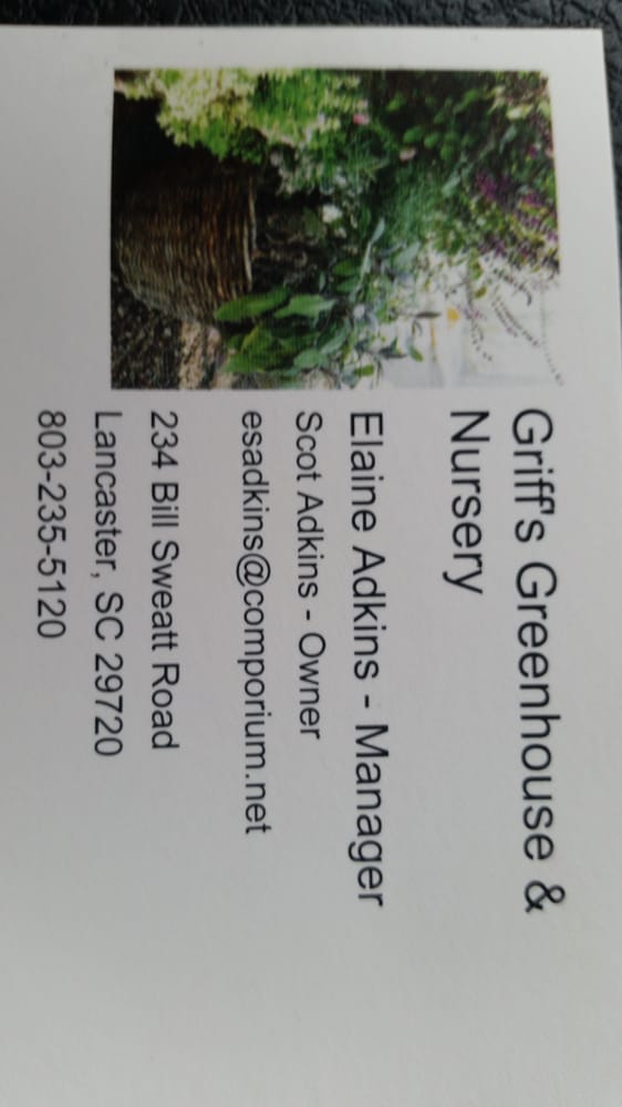 GRIFF’S GREENHOUSE & NURSERY Updated August 2024 234 Bill Sweatt Rd