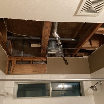 I & J Remodeling - Before. The ceiling had been taken out to repair a leak. - General Contractors Near Me
