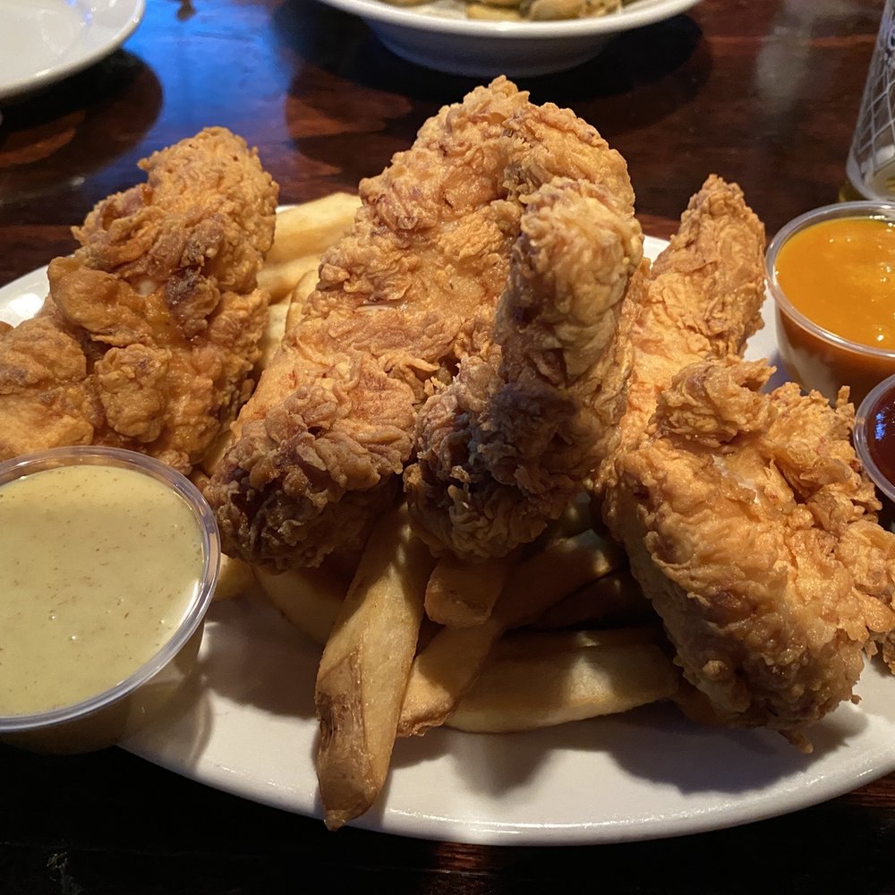 Gibney's Pub - Chicken finger plate with 3 sauces - Pubs Near Me - Atlanta, Georgia Gibney's Pub - Chicken finger plate with 3 sauces - Pubs Near Me - Atlanta, Georgia