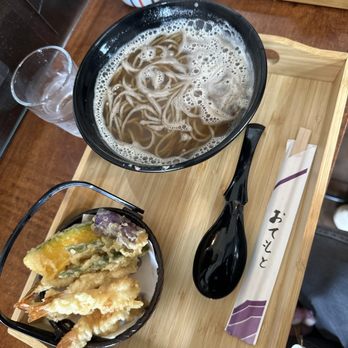 Sobakatsu - Ten Kake (Hot Soba) with tempura shrimp & vegetables - Japanese Near Me - San Francisco, California Sobakatsu - Ten Kake (Hot Soba) with tempura shrimp & vegetables - Japanese Near Me - San Francisco, California