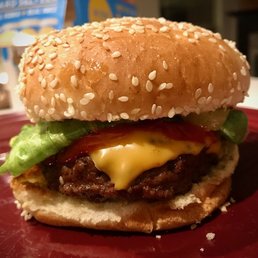 One of the cheeseburgers we made with their ground beef - delicious! One of the cheeseburgers we made with their ground beef - delicious!