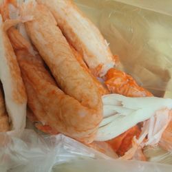 Safeway - Quick snack from their meat department. This immatation crab is $6.99 a pound and is a nice little protein snack!