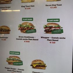Burger King - Menu