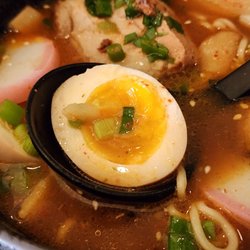 Tochi Ramen - Close-up of the egg in the Tonkotsu