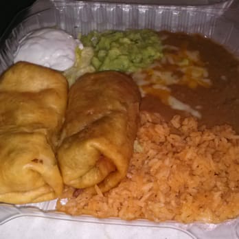 Super Mex - opened container chimichangas to go. we ordered one beef one chicken - Mexican Near Me - Long Beach, California