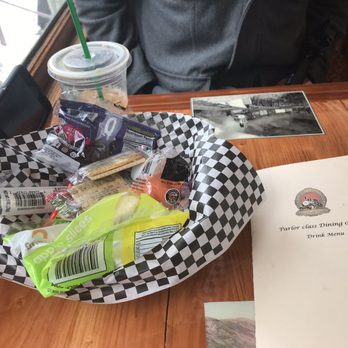 Georgetown Loop Railroad - Complimentary snacks in the Parlor - hummus, crackers, carrots grapes and apples!  They even give you dessert at the end! - Museums Near Me - Georgetown, Colorado