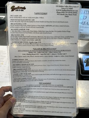 Menu photo 2 Badlands BBQ Norco, CA Menu photo 2 Badlands BBQ Norco, CA