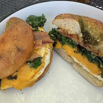 Lillo Eatery - Zatar seasoning bagel breakfast sandwich (delicious!) [P.S. I am no food photographer- try it for yourself. You won't be disappointed!] - Breakfast & Brunch Near Me - Reno, Nevada