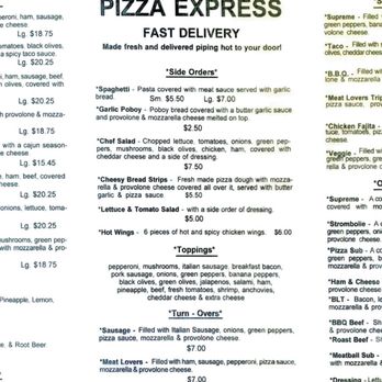 Pizza Express - Menu - Pizza Near Me - Chauvin, Louisiana Pizza Express - Menu - Pizza Near Me - Chauvin, Louisiana