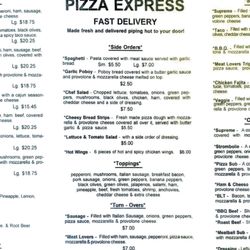Pizza Express - Menu