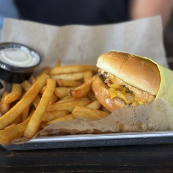Party Burger by Booze Brothers Brewing - Classic Smash Burger with Fries - Burgers Near Me - Fallbrook, California Party Burger by Booze Brothers Brewing - Classic Smash Burger with Fries - Burgers Near Me - Fallbrook, California