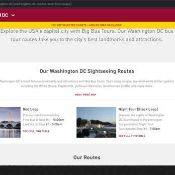 Big Bus Washington DC - First link on the webpage: View/print map. (This is still displayed, days after me pointing out and asking them to take it down.) - Bus Tours Near Me - Washington, DC, District of Columbia Big Bus Washington DC - First link on the webpage: View/print map. (This is still displayed, days after me pointing out and asking them to take it down.) - Bus Tours Near Me - Washington, DC, District of Columbia