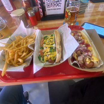 Pints Dog House - L2R: Fries, the Hank, and the Finn. - Beer Bar Near Me - Lacey, Washington