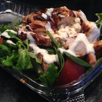 Pauli's - My huge and delicious greek salad & grilled chiken! Love it! - Sandwiches Near Me - Boston, Massachusetts