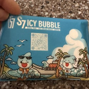 S7 Icy Bubble - Aina Haina - Gave us this for napkins - Bubble Tea Near Me - Honolulu, Hawaii