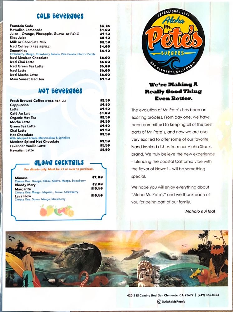 Mr. Pete’s Burgers / Aloha Mr. Pete’s, San Clemente Roadtrippers