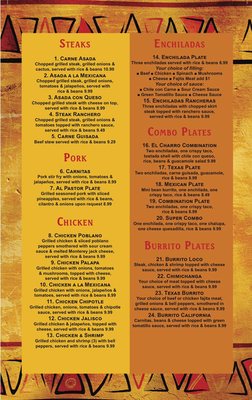 Menu photo 6 Hacienda El Charro Burnet, TX Menu photo 6 Hacienda El Charro Burnet, TX