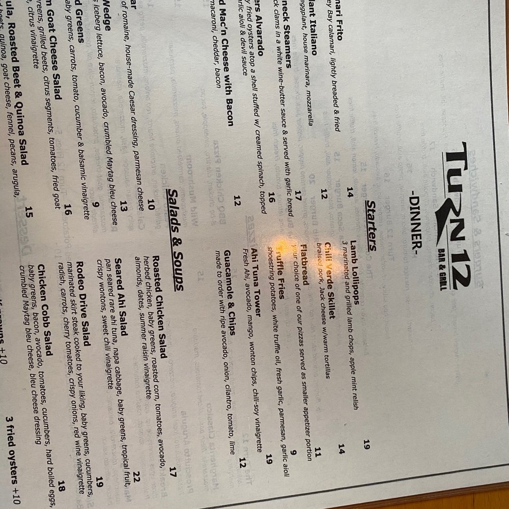 Turn 12 - Menu Jan 2022 - American Near Me - Monterey, California Turn 12 - Menu Jan 2022 - American Near Me - Monterey, California