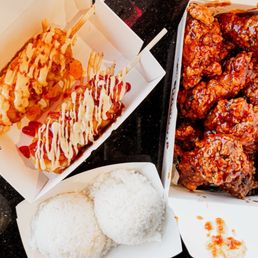 spicy garlic chicken wings, potato mozz-sausage and potato sausage spicy garlic chicken wings, potato mozz-sausage and potato sausage