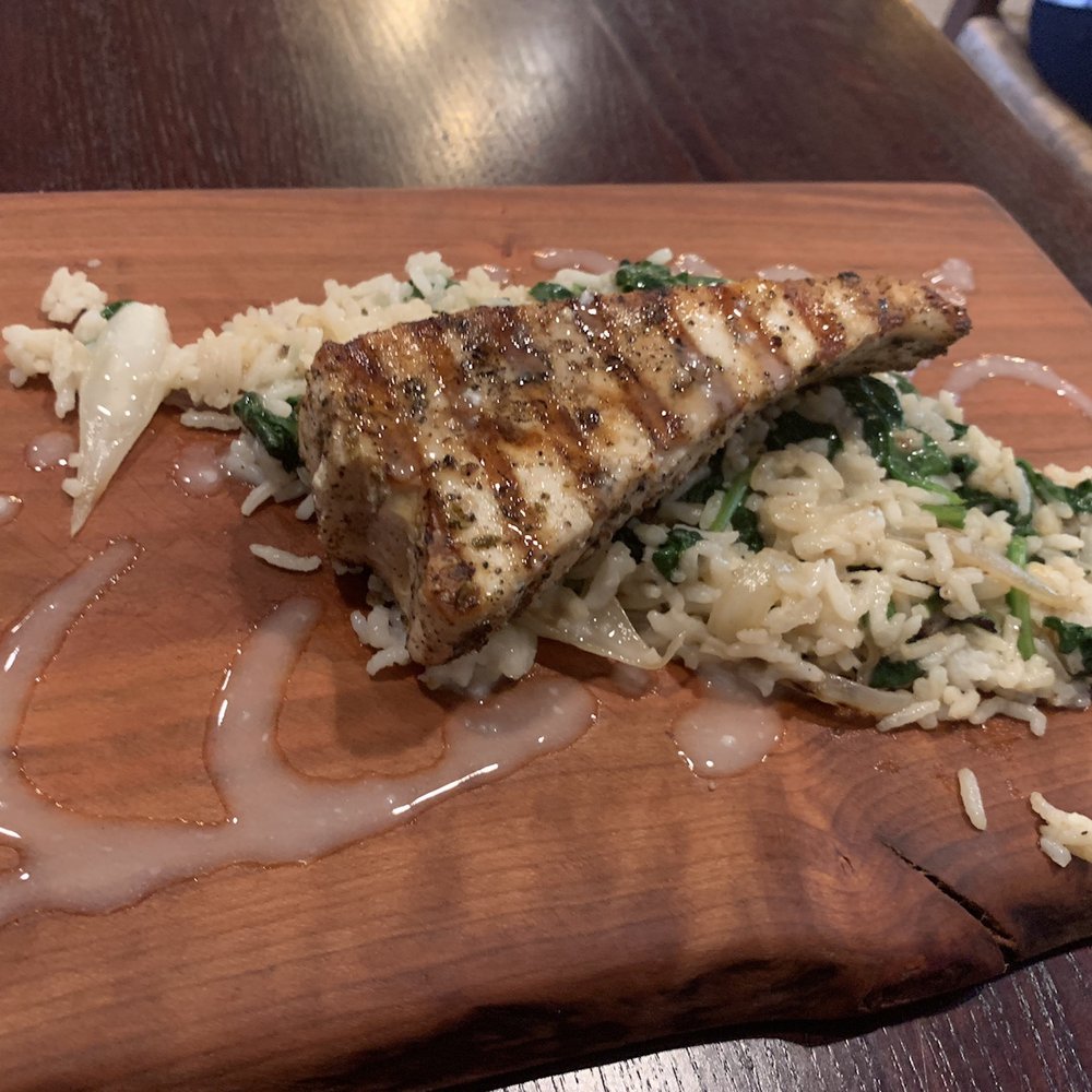 Ji-Roz - Wood-fired Swordfish Steak Dinner - Way too salty - Greek Near Me - Greenville, South Carolina Ji-Roz - Wood-fired Swordfish Steak Dinner - Way too salty - Greek Near Me - Greenville, South Carolina