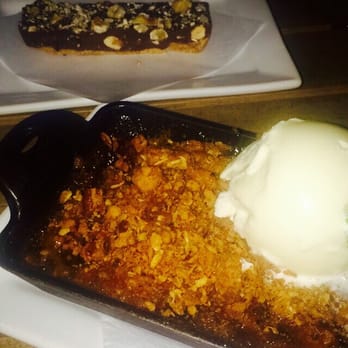 Leon's Full Service - Peach crisp with ice cream, and Nutella candy bar - Gastropubs Near Me - Decatur, Georgia