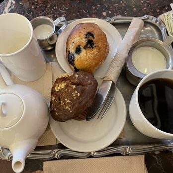 Murchie's Tea & Coffee - Tea and a blueberry muffin and coffee with a heart healthy muffin. - Desserts Near Me - Victoria, British Columbia Murchie's Tea & Coffee - Tea and a blueberry muffin and coffee with a heart healthy muffin. - Desserts Near Me - Victoria, British Columbia