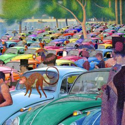Aberrant Art Gallery - "Sunday Afternoon, Looking for the Car" 39"x52" canvas prints, cards available