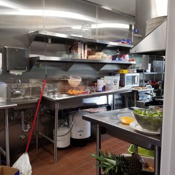 The Eagle Inn - This is the snug kitchen where they prepare your tasty breakfast.  Sparkling clean and great food smells. - Hotels Near Me - Santa Barbara, California