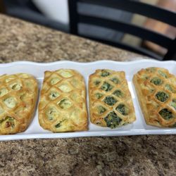 Grover's Mill Coffee House - Savory croissants 
Spinach and feta cheese 
Leek and Parmesan cheese
