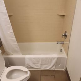 Shower, some staining on bottom of tub, but wasn't bad. Shower, some staining on bottom of tub, but wasn't bad.