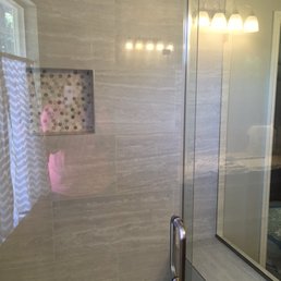 We took out a soaking tub to build a new shower with bench We took out a soaking tub to build a new shower with bench