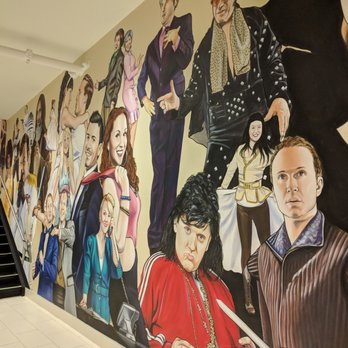 Jubilations - The downstairs/box office lobby features a beautiful, hand painted mural filled with cast photos from past shows - Dinner Theater Near Me - Edmonton, Alberta Jubilations - The downstairs/box office lobby features a beautiful, hand painted mural filled with cast photos from past shows - Dinner Theater Near Me - Edmonton, Alberta