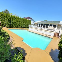 Abe Pools - In ground concrete pool renovation and remodeling 
With color concrete around 
Bethlehem pa
Abepools&Tile LLC
610 597 7201 
908 627 3725