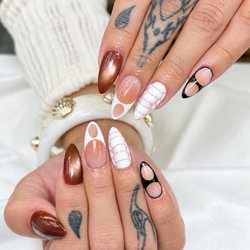 Luxes Nails & Spa - Chocolate Chrome & 3D Knit Nail Visit LUXES NAIL SALON in Mira Mesa, San Diego and let us create a set made just for you.