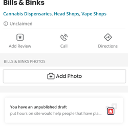 Bills & Binks - Would help have hours posted on si
