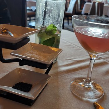 John Howie Steak Restaurant - Finishing salts and our drinks - Steakhouses Near Me - Bellevue, Washington