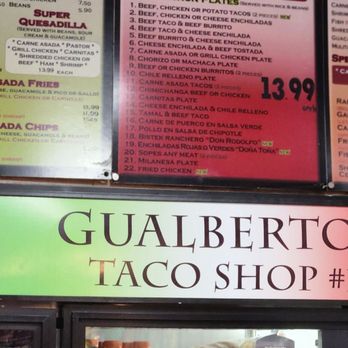 Gualberto's Taco Shop - Menu - Mexican Near Me - San Diego, California