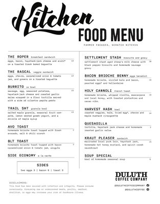 Kitchen & Bar at Duluth Coffee Company by null