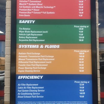 Valvoline Instant Oil Change - List of services. - Oil Change Stations Near Me - Copiague, New York